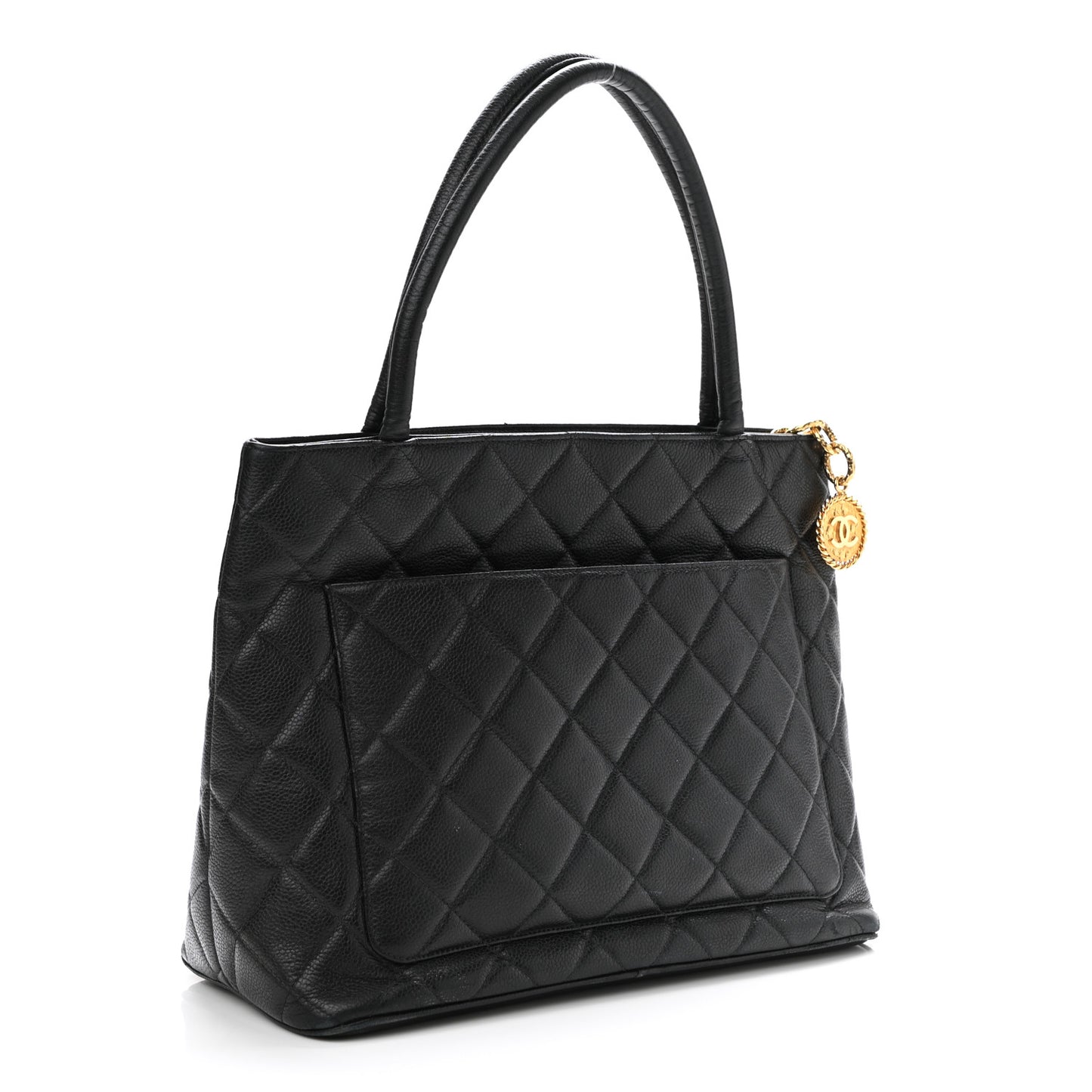Caviar Quilted Medallion Tote Black