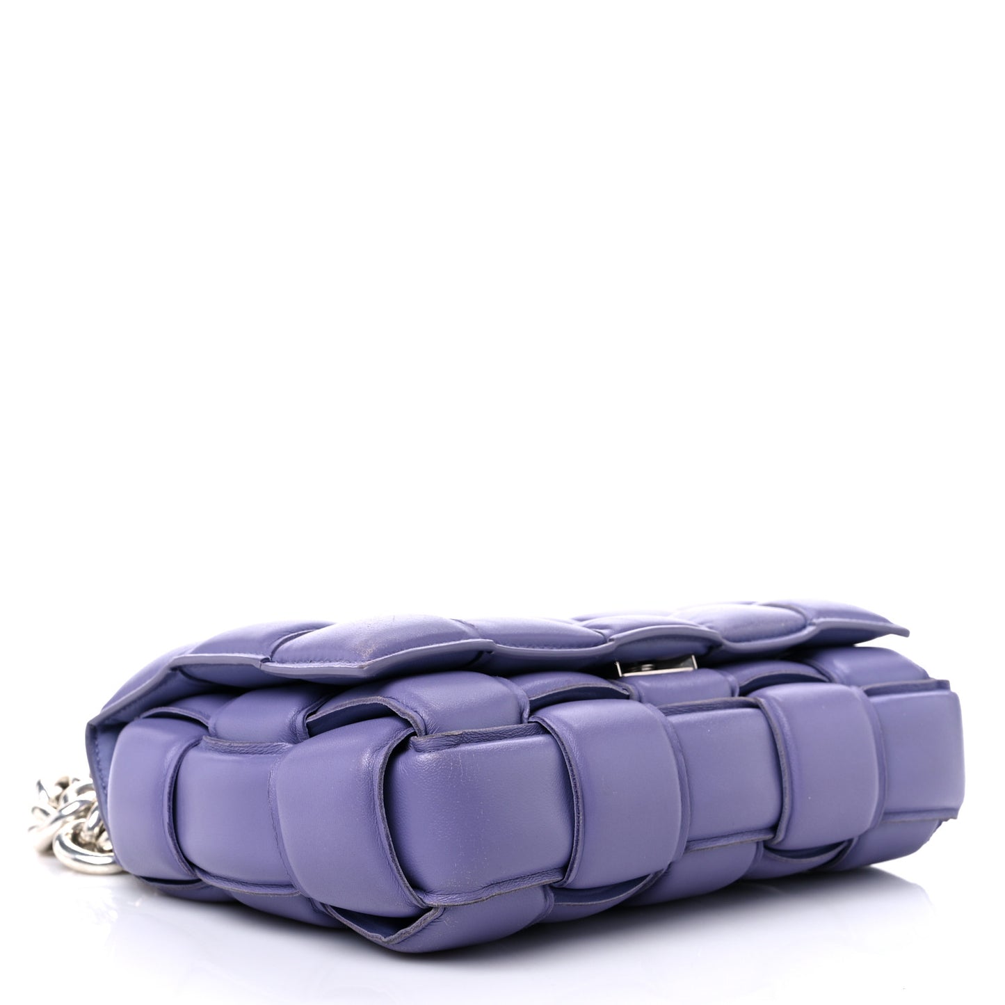 Lambskin Maxi Intreccio Padded Chain Cassette Crossbody Bag Lavender