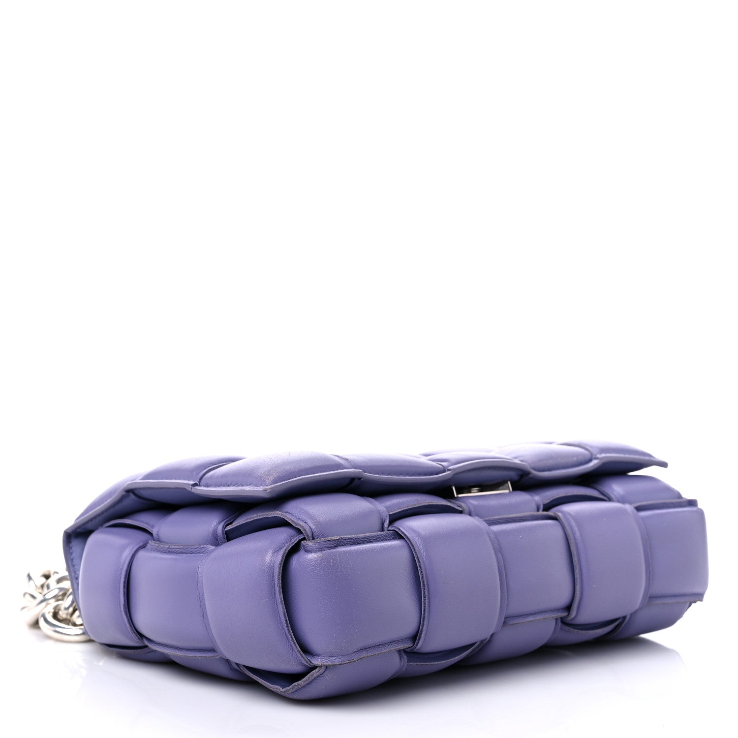 Bottega Veneta Lambskin Maxi Intreccio Padded Chain Cassette Crossbody Bag Lavender 4 of 16
