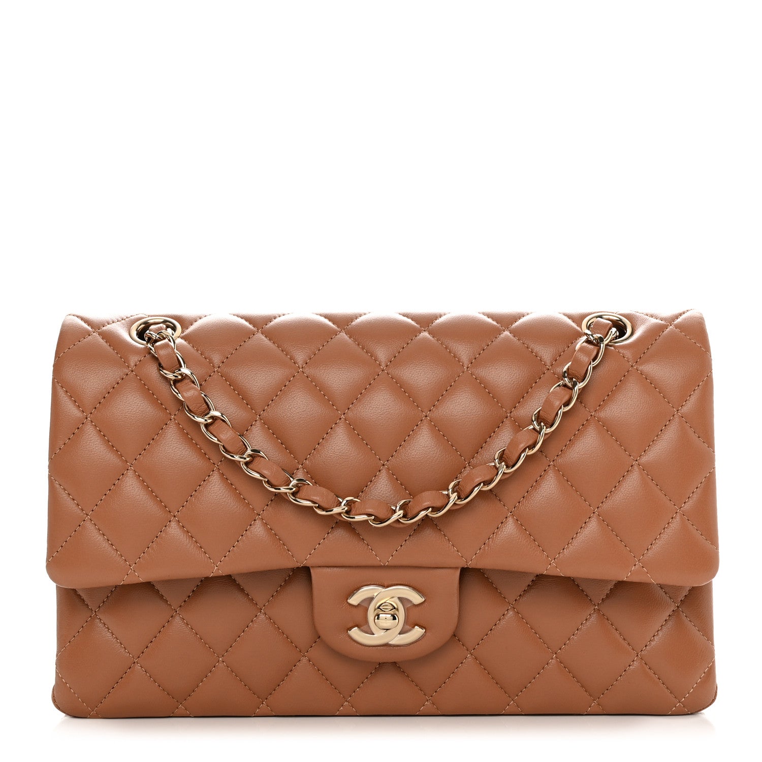 Chanel Lambskin Quilted Medium Double Flap Brown 1 of 11