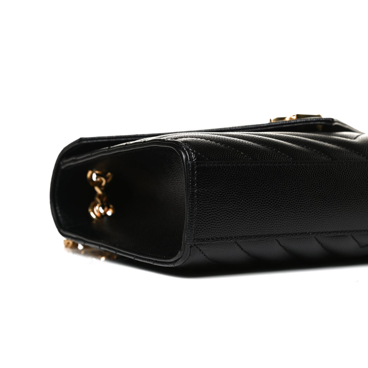 Grain De Poudre Matelasse Chevron Medium Monogram Satchel Black