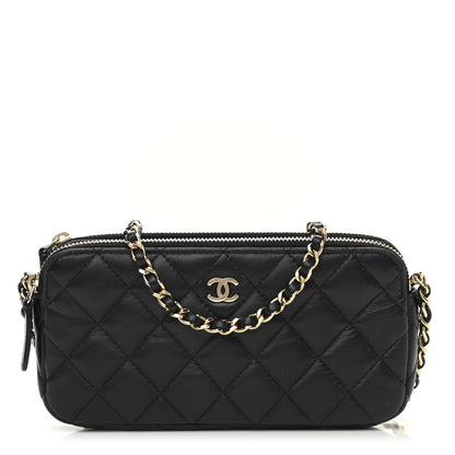 Chanel Lambskin Quilted Small Clutch With Chain Black 1 of 11