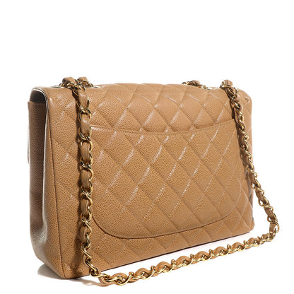 Chanel Caviar Jumbo Single Flap Beige 3 of 9