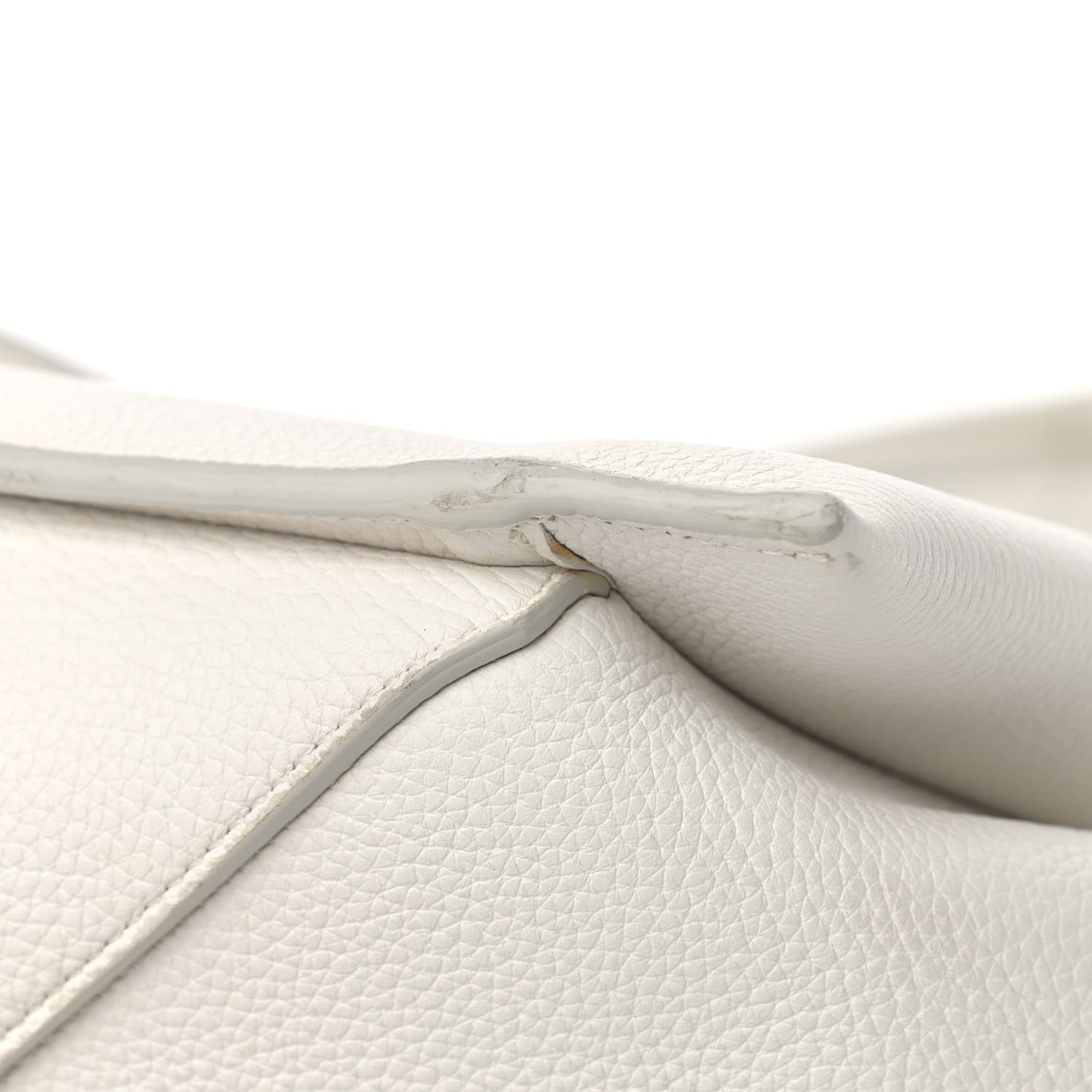 Baby Grained Calfskin Small Tri-Fold Bag White