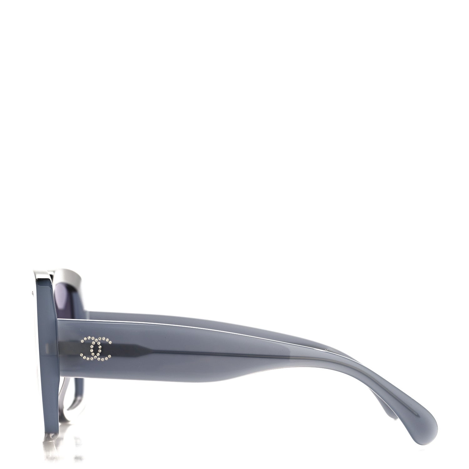 Chanel Acetate Square CC Crystal Sunglasses 71685A Grey 3 of 7