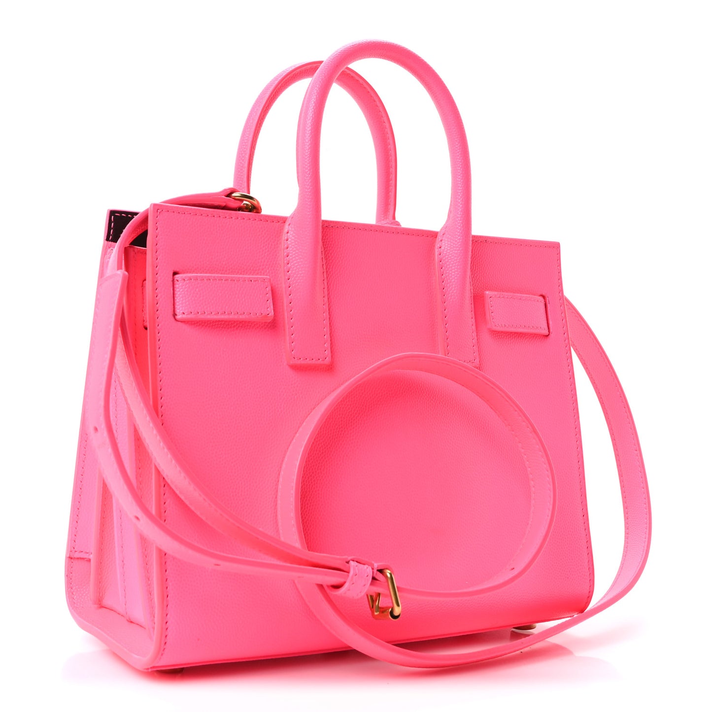 Grained Calfskin Nano Sac De Jour Fluo Pink