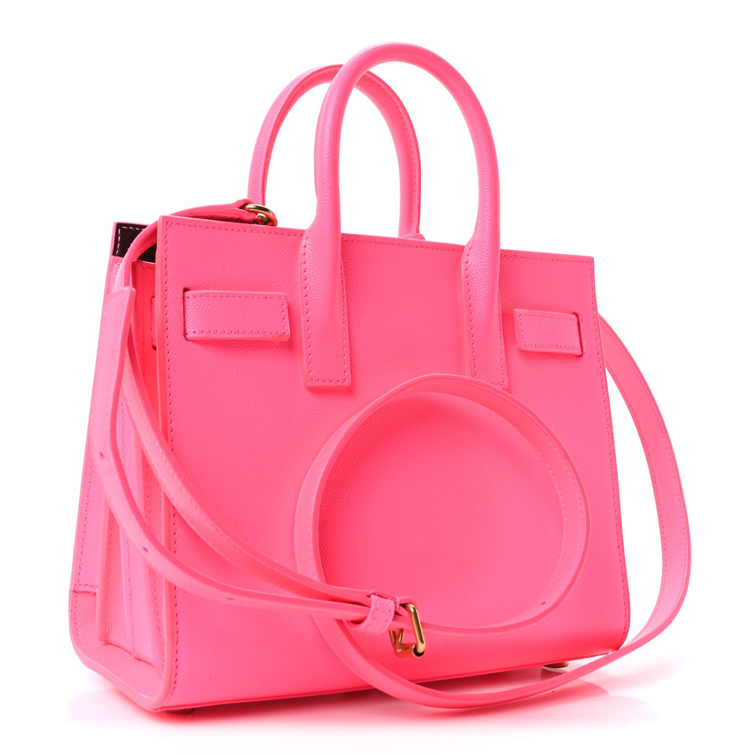 Saint Laurent Grained Calfskin Nano Sac De Jour Fluo Pink 3 of 10