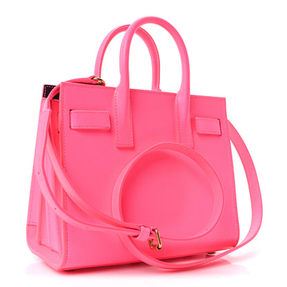 Saint Laurent Grained Calfskin Nano Sac De Jour Fluo Pink 3 of 10