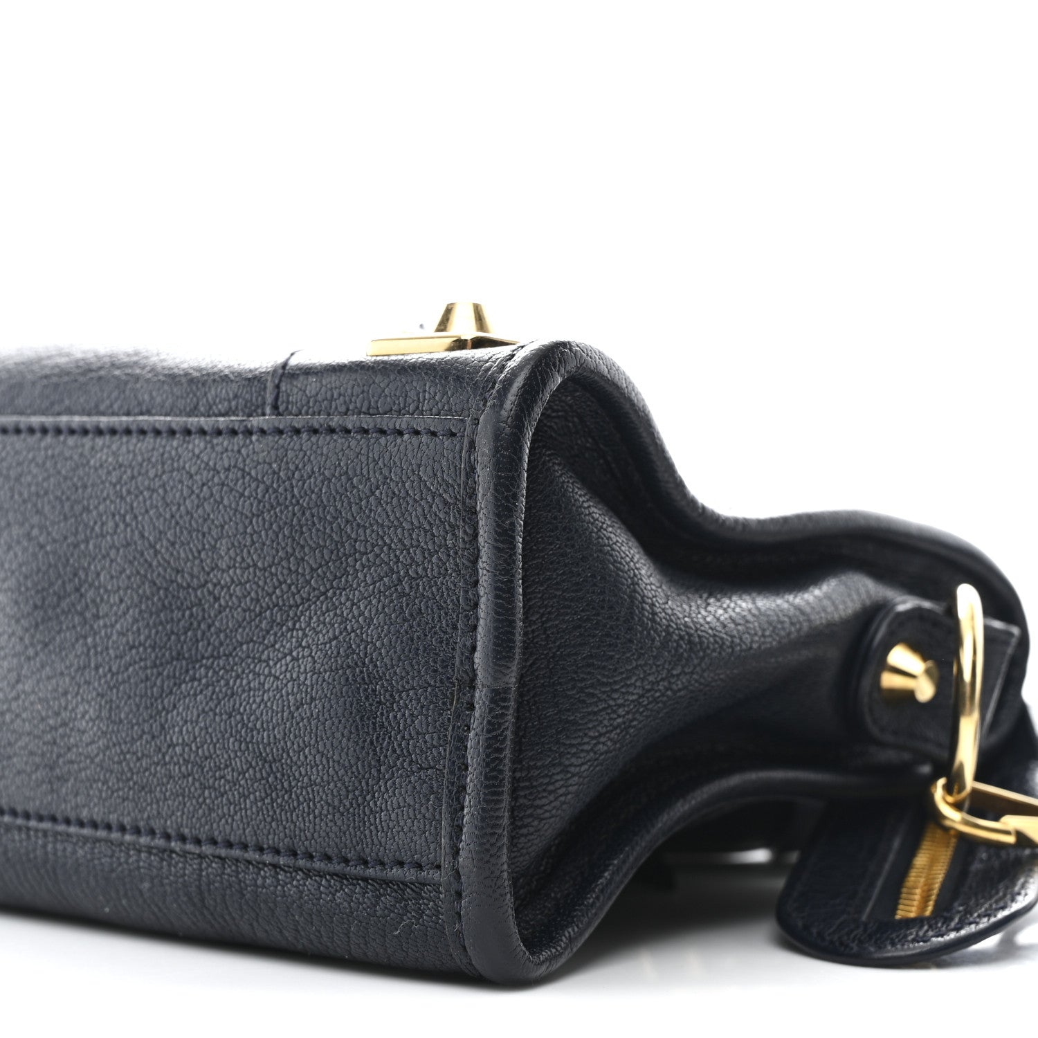 Balenciaga Chevre Gold Metallic Edge Hardware Mini City  Bleu Nuit Dark Sea 11 of 11