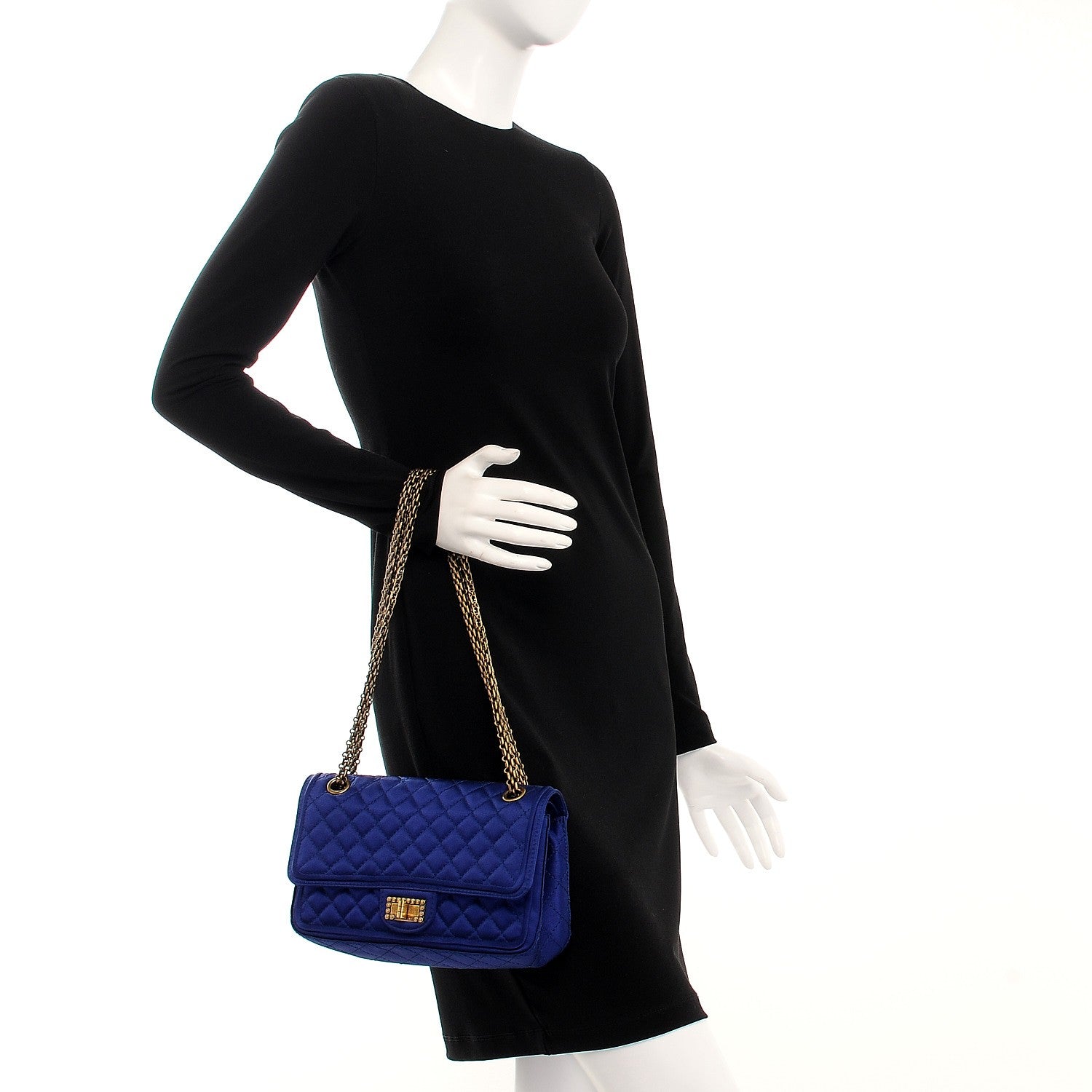 Chanel Satin Quilted 2.55 Reissue 225 Flap Blue 3 of 9