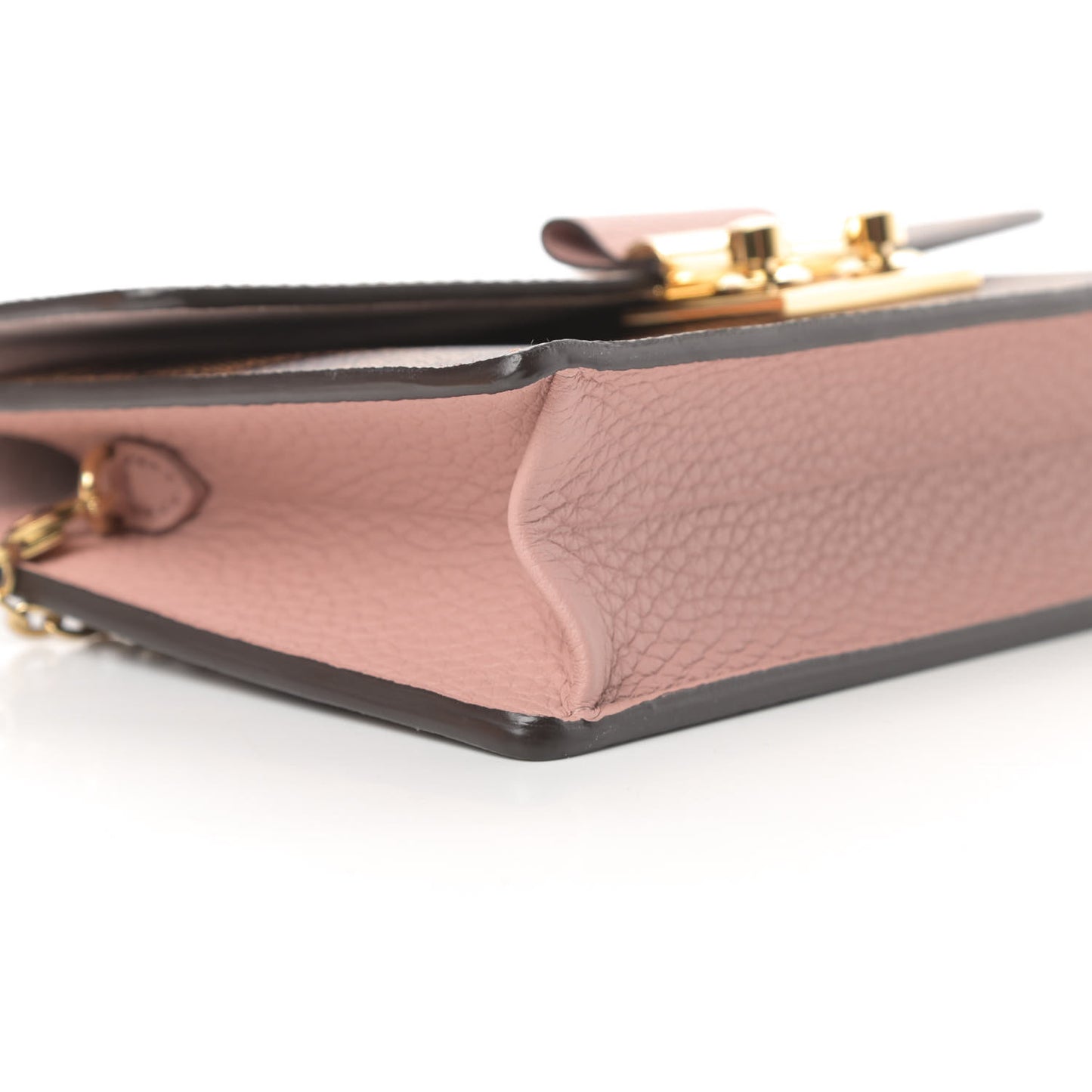 Damier Ebene Croisette Chain Wallet Magnolia