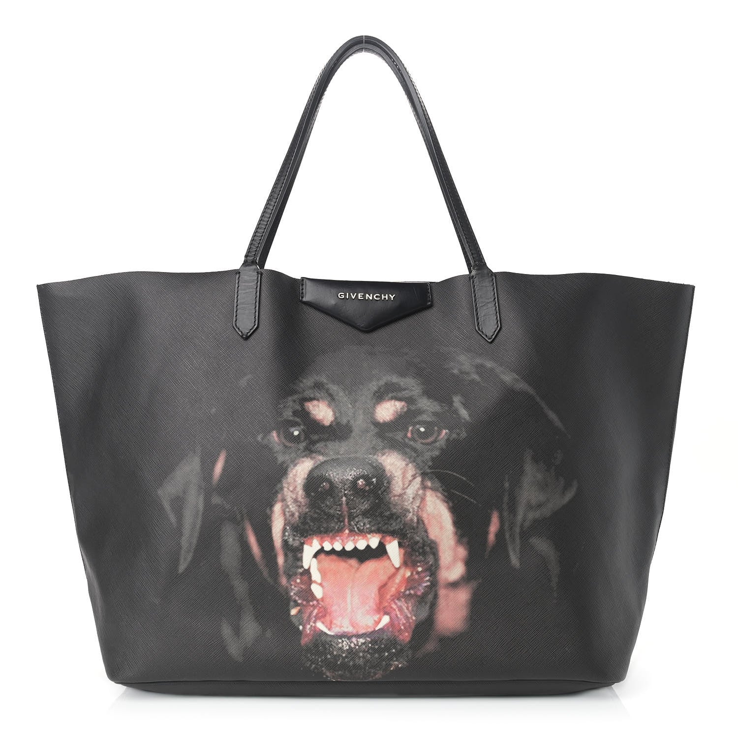 Givenchy Textured Coated Canvas Rottweiler Print Large Antigona Tote Black 1 of 11