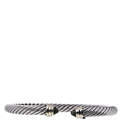 David Yurman Sterling Silver 14K Yellow Gold Peridot 5mm Cable Classics Petite Color Bracelet 1 of 4