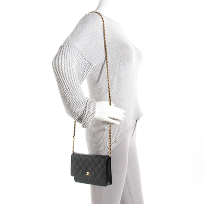 Chanel Caviar Quilted Wallet On Chain WOC Black 2 of 8