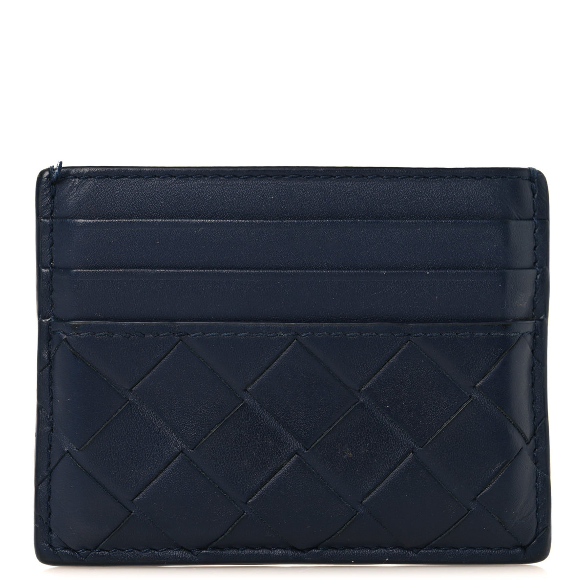 Nappa Intrecciato Card Holder Cypress Abyss