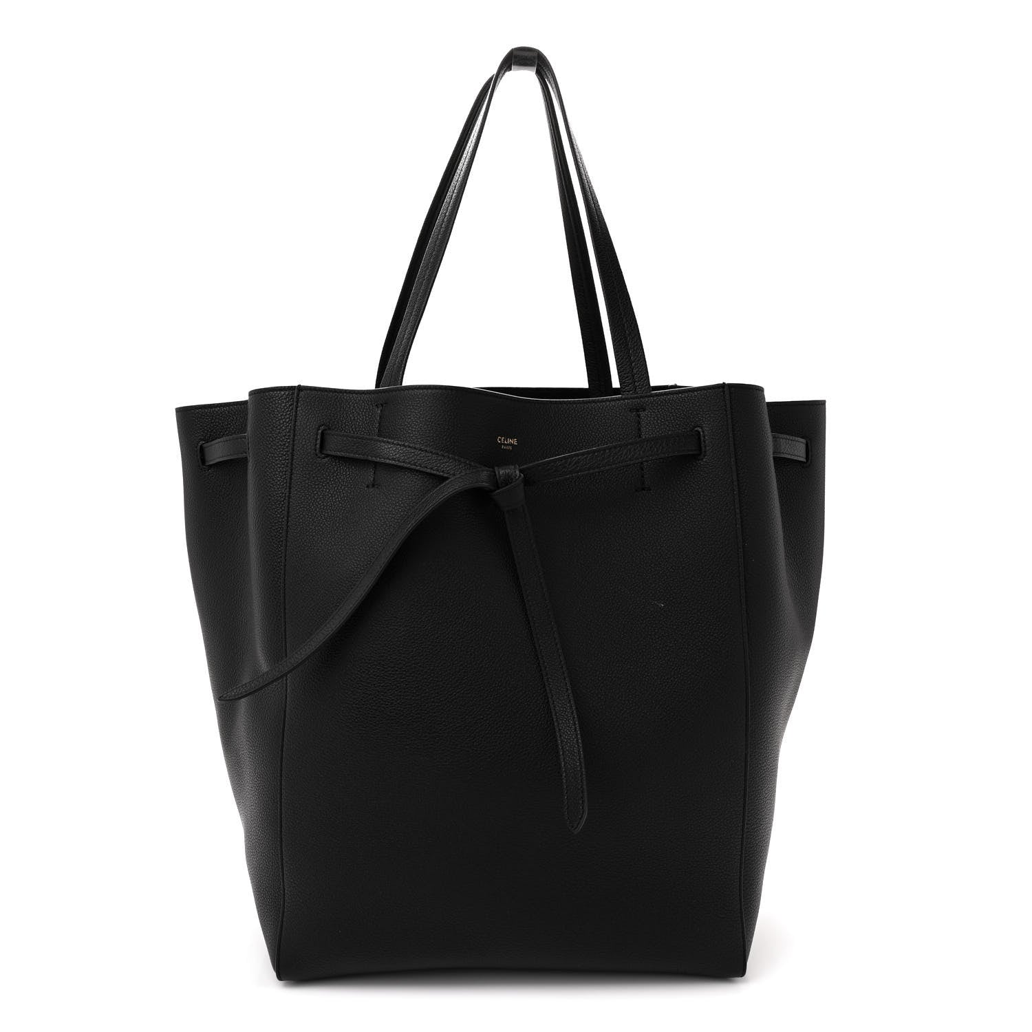 Celine Soft Grained Calfskin Small Belt Cabas Phantom Black 1 of 12