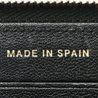 Chanel Sheepskin Quilted Mademoiselle Vintage Zip Around Wallet Black 9 of 13