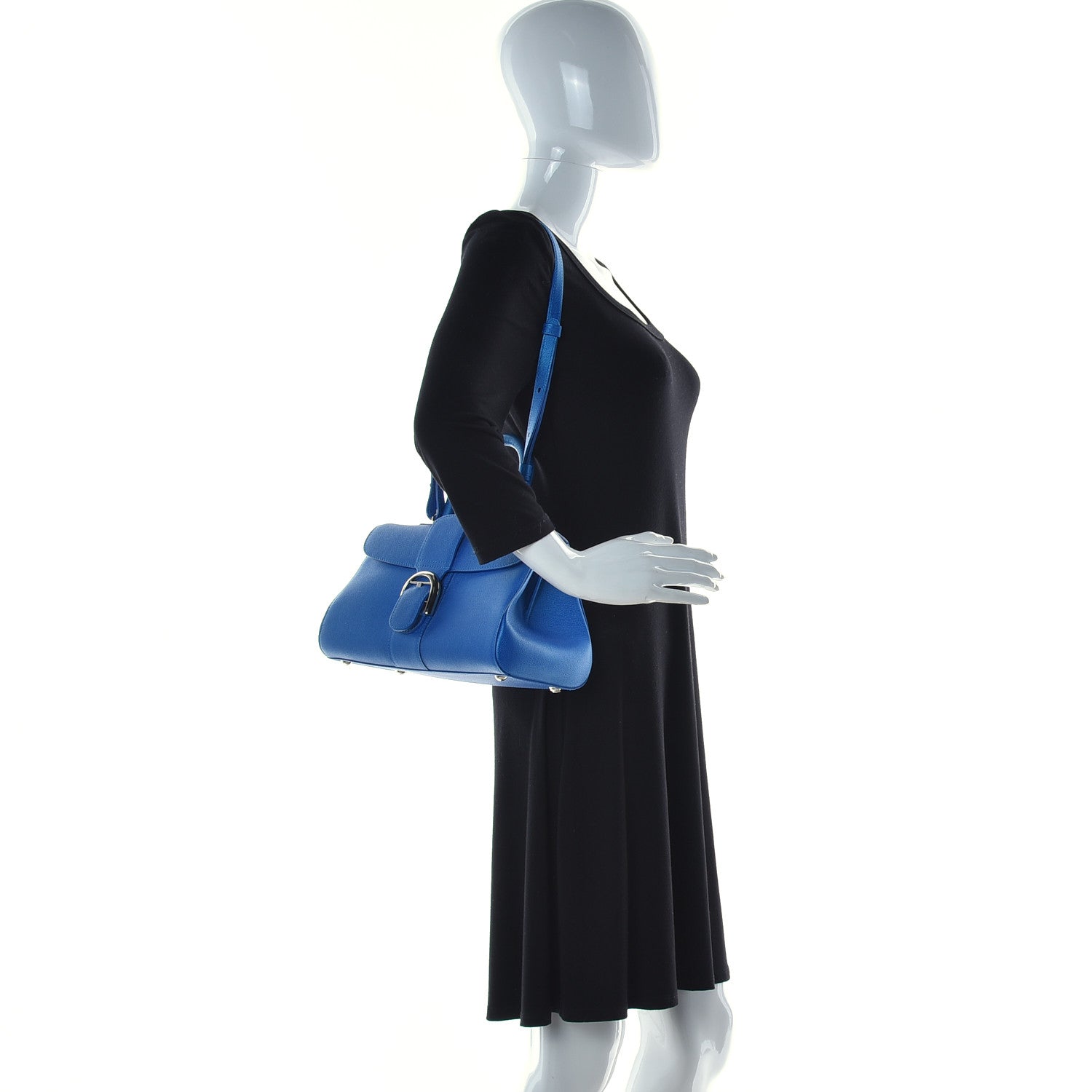 Delvaux Calfskin Mini Brillant East West Satchel Satin Electric 3 of 23