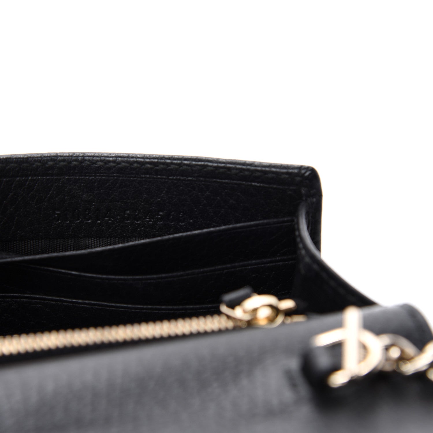 Gucci Dollar Calfskin Interlocking G Chain Wallet Black 12 of 13