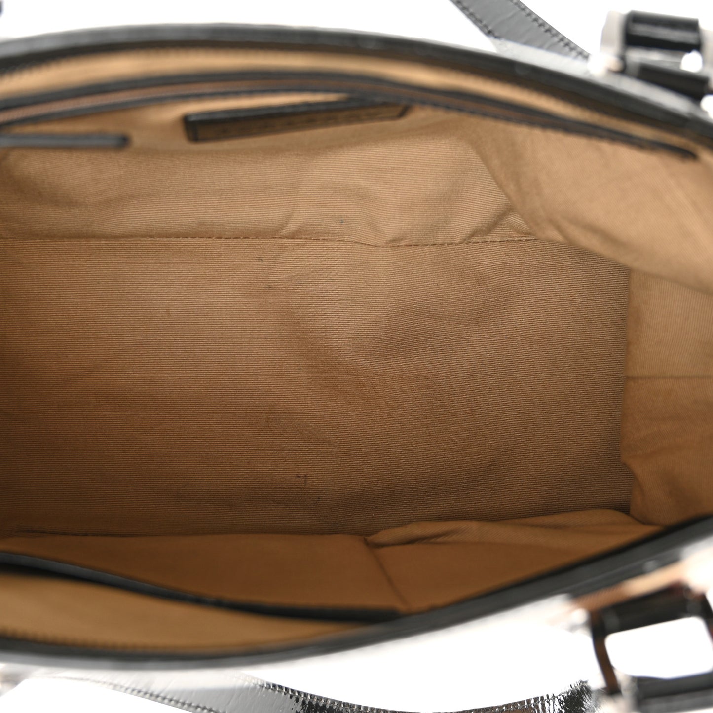 Patent Trim Nova Check Shopper Tote Black