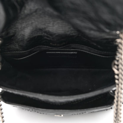 Saint Laurent Crinkled Lambskin Matelasse Monogram Baby Niki Chain Satchel Black 5 of 12