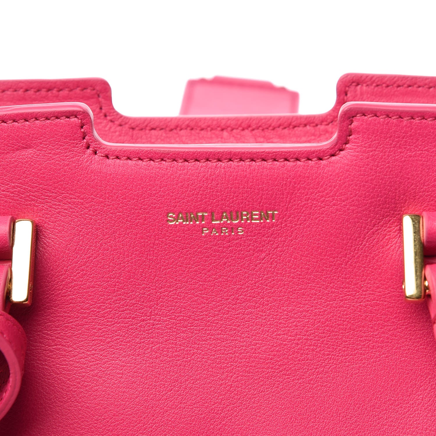 Saint Laurent Calfskin Small Monogram Cabas Fuchsia 6 of 9