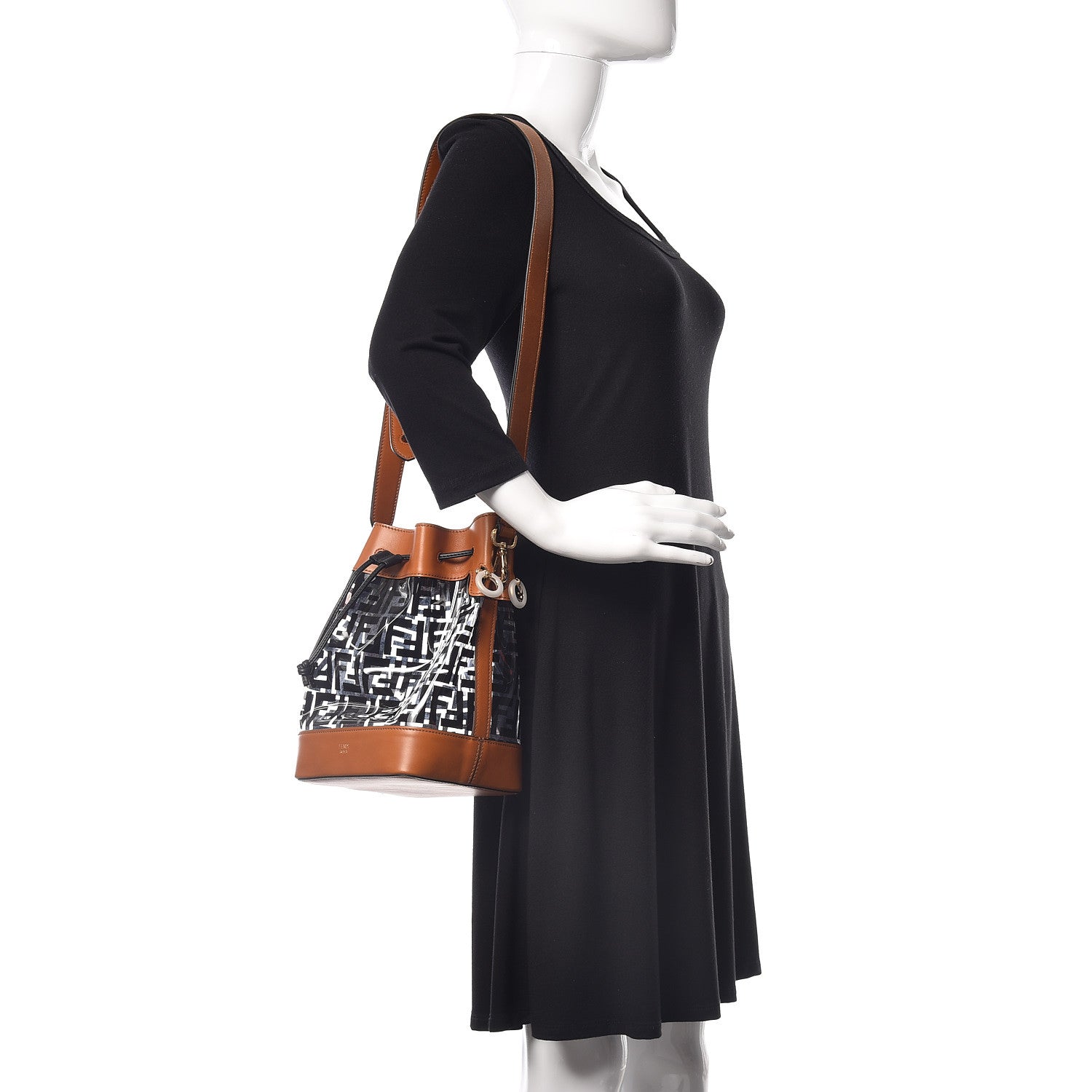 Fendi TPU FF Vitello Aura F is Fendi Grande Mon Tresor Bucket Bag Black Cuoio 2 of 12