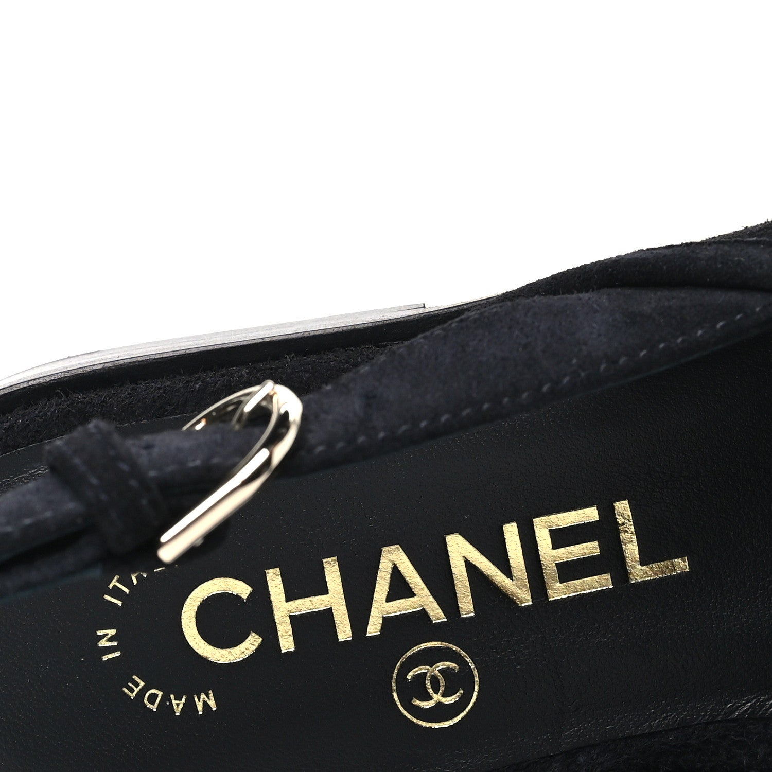 Chanel Suede Calfskin Slingback Loafers 38 Black 8 of 10