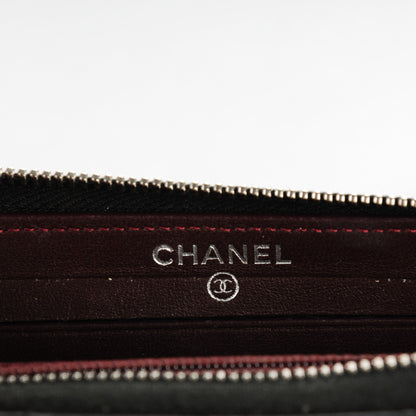 Chanel Lambskin Quilted Small Zip Around Wallet Black 7 of 8