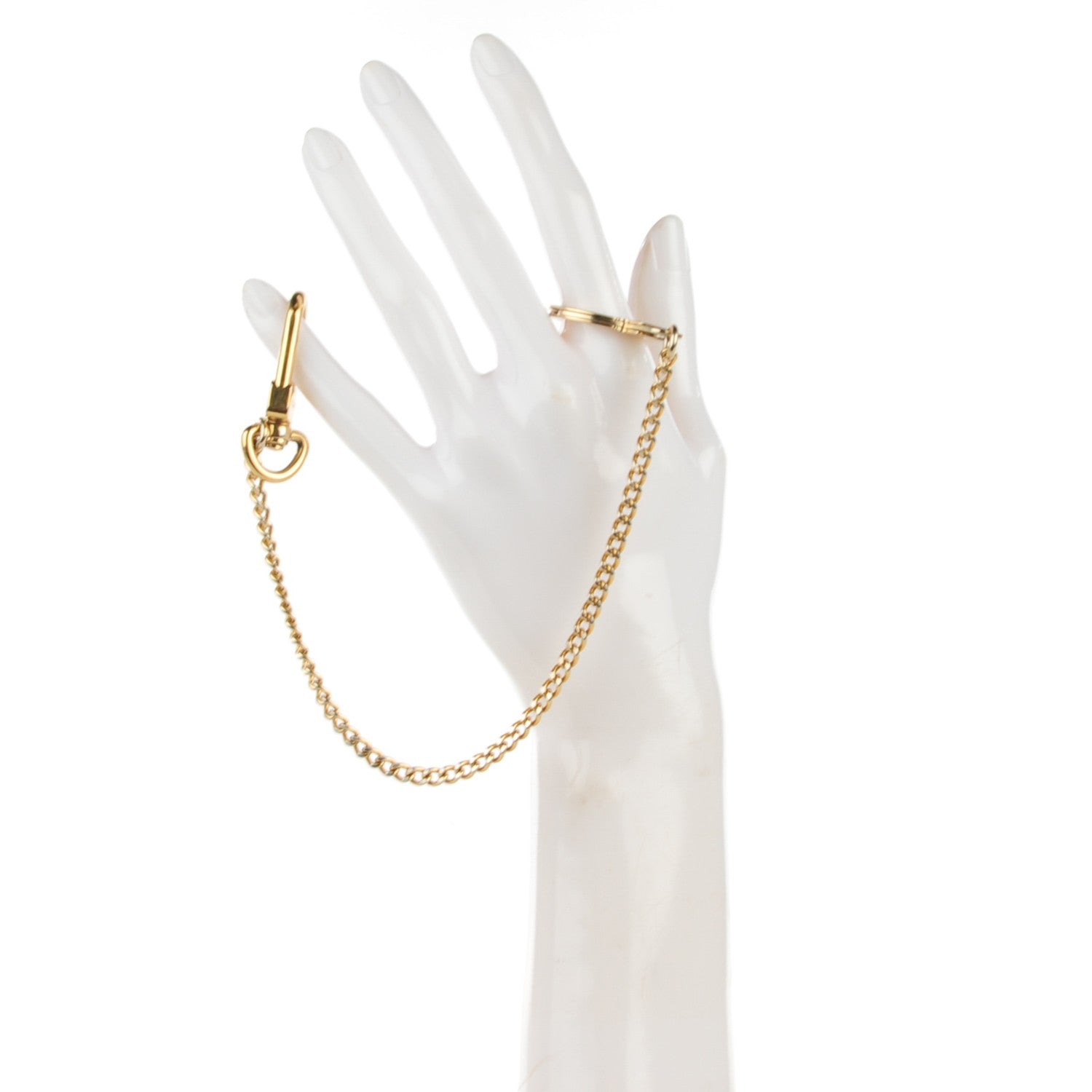 Louis Vuitton Metal Pochette Extender Key Ring Chain Gold 2 of 5