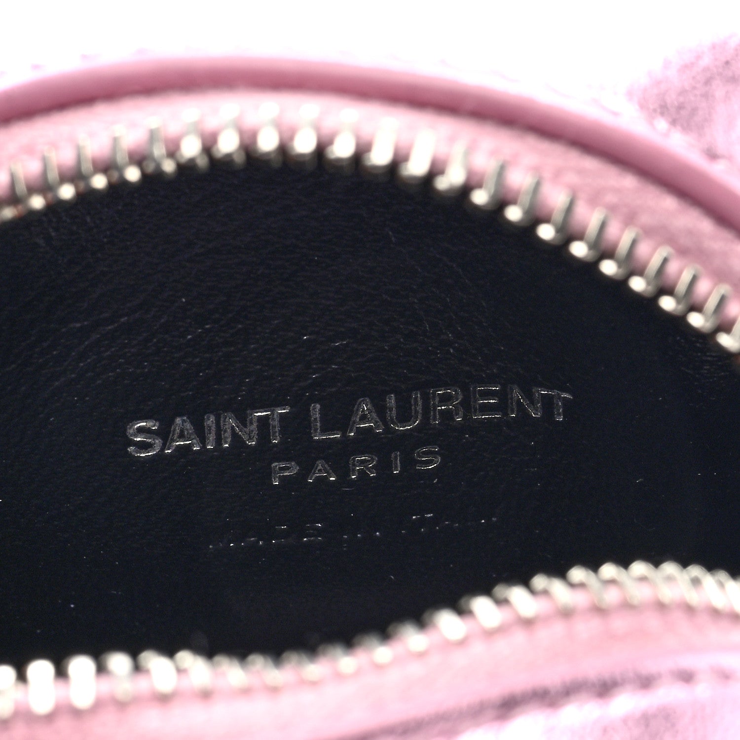 Saint Laurent Crinkled Lame Calfskin Jaime Cube Charm Keychain Violet 6 of 6