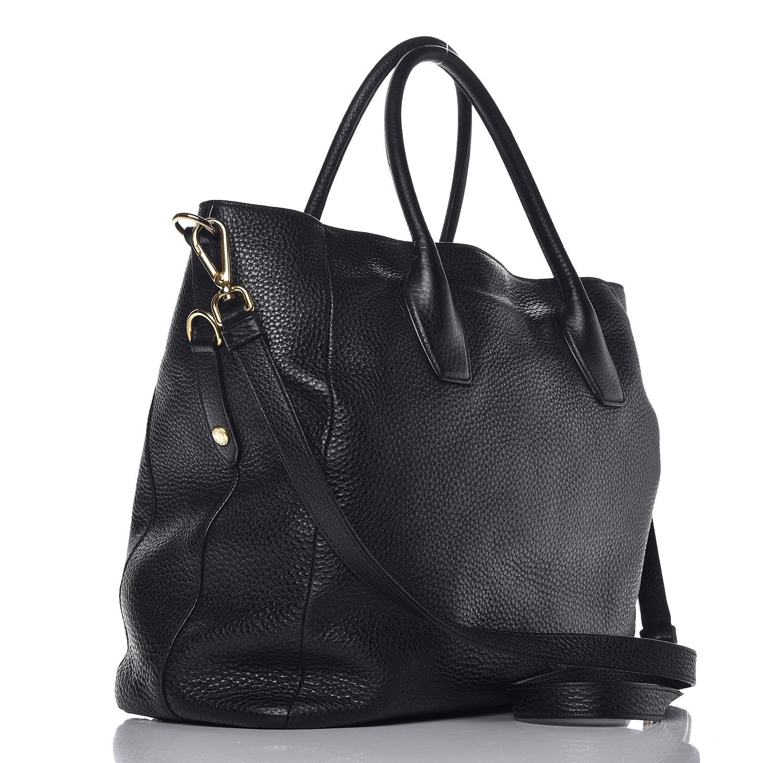 Prada Vitello Daino Tote Nero Black 3 of 11