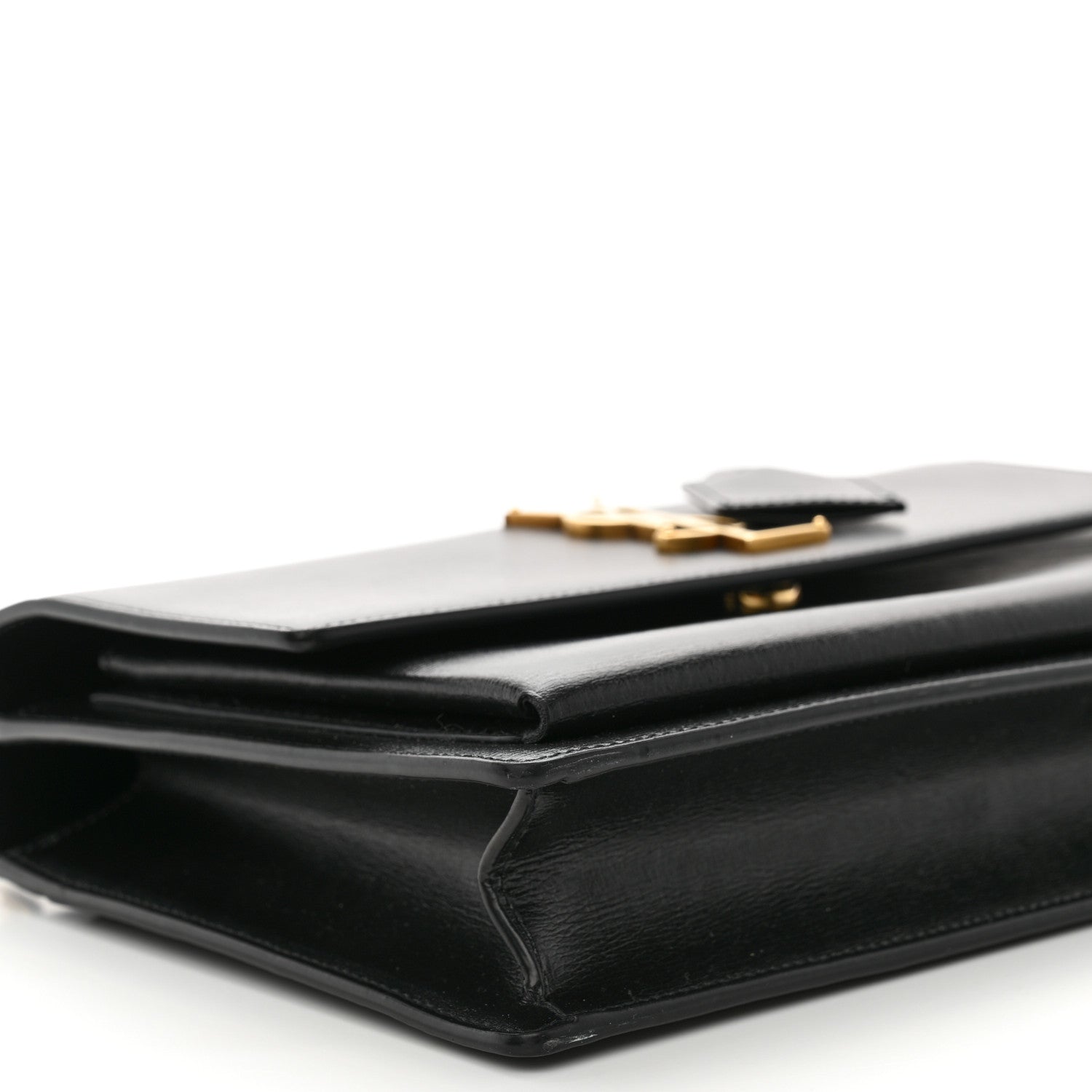 Saint Laurent Smooth Calfskin Medium Monogram Sunset Satchel Black 9 of 12