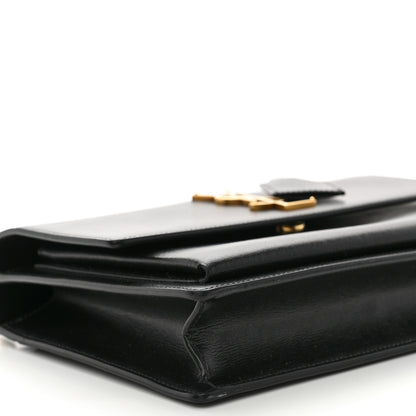 Saint Laurent Smooth Calfskin Medium Monogram Sunset Satchel Black 9 of 12