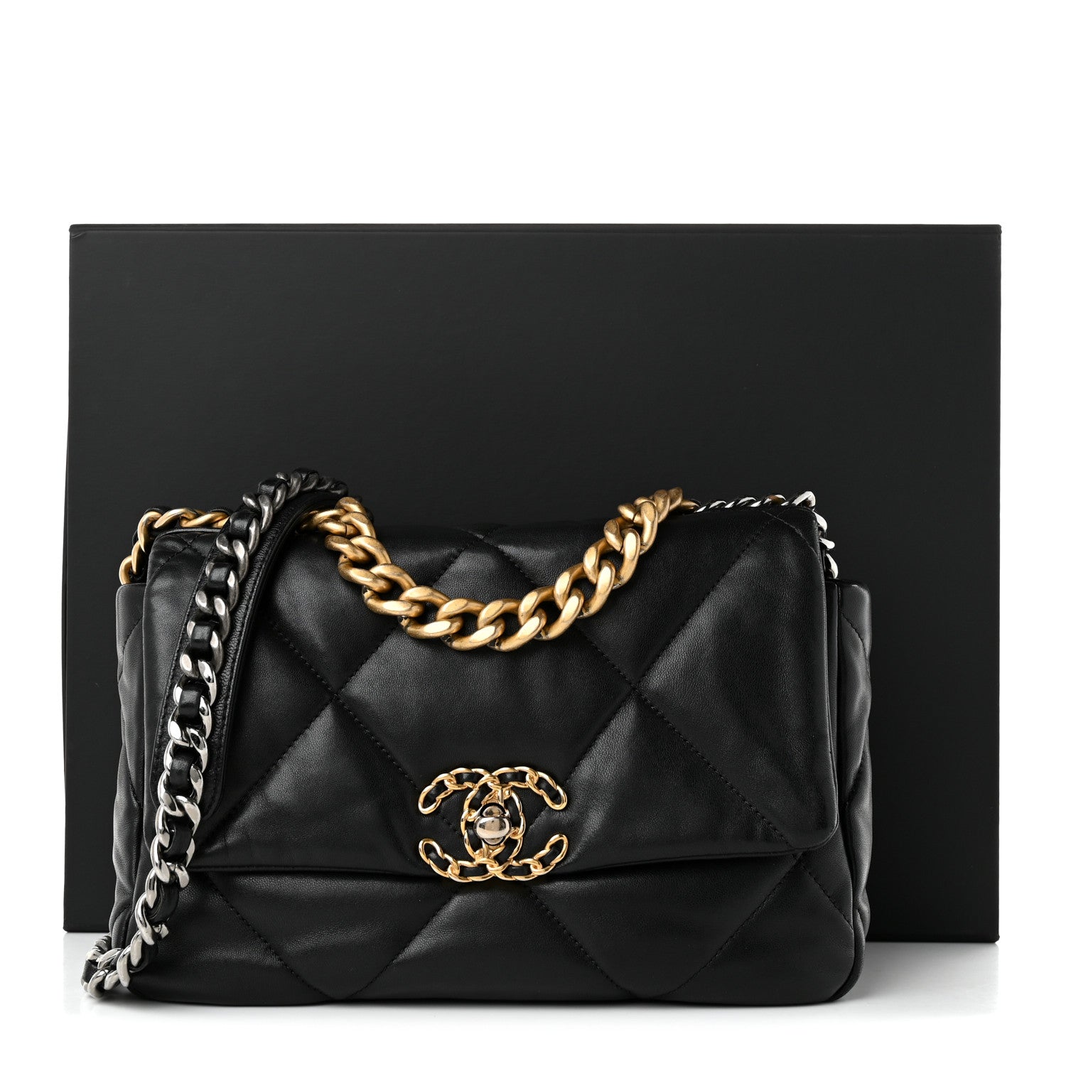 Chanel Lambskin Quilted Medium Chanel 19 Flap Black 10 of 10