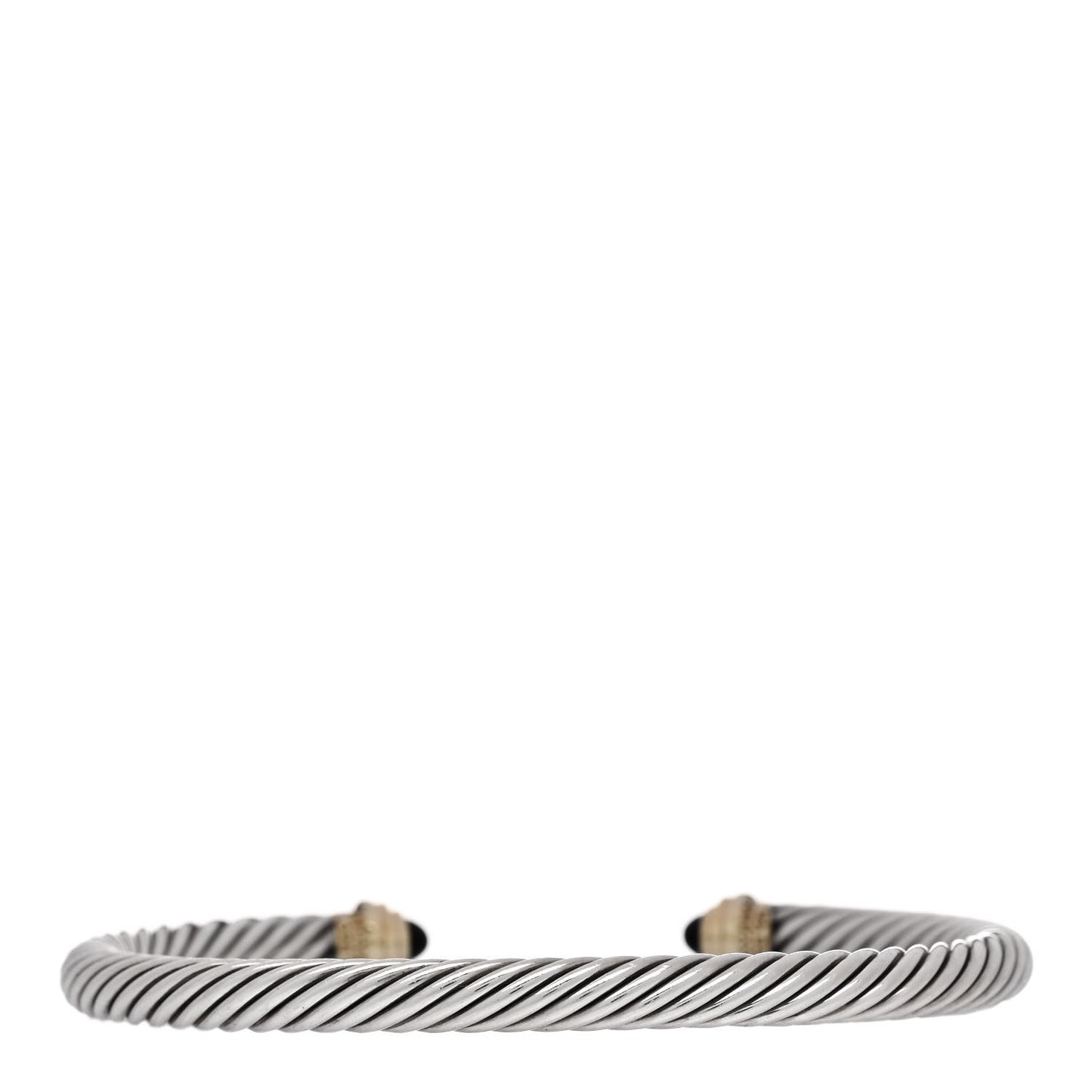 Sterling Silver 14K Yellow Gold Black Onyx 5mm Cable Classics Petite Color Bracelet