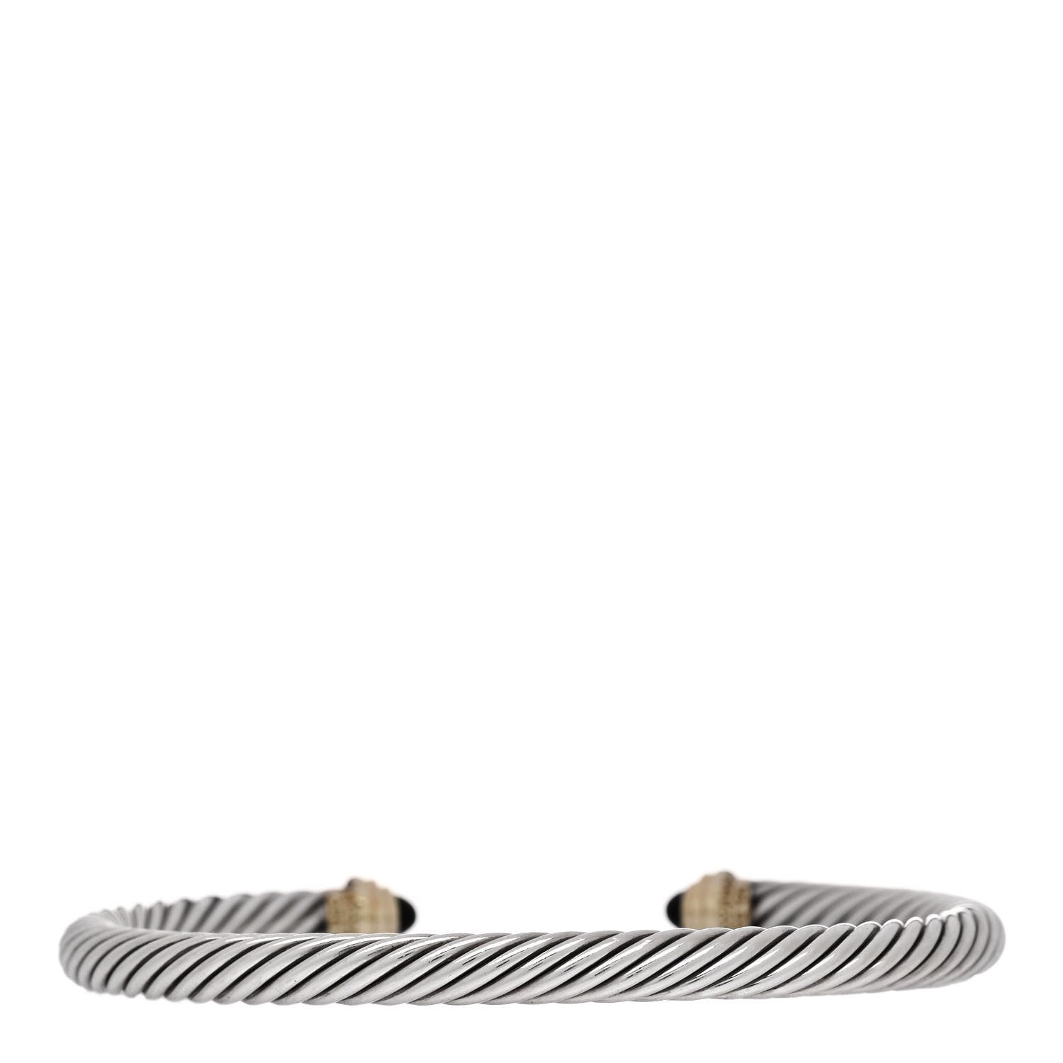 David Yurman Sterling Silver 14K Yellow Gold Black Onyx 5mm Cable Classics Petite Color Bracelet 2 of 3