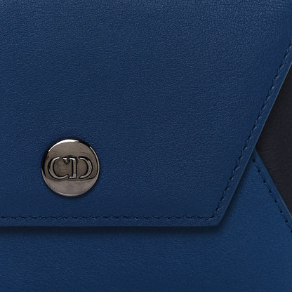Christian Dior Calfskin Bi-Color Envelope Wallet Blue Black 8 of 12