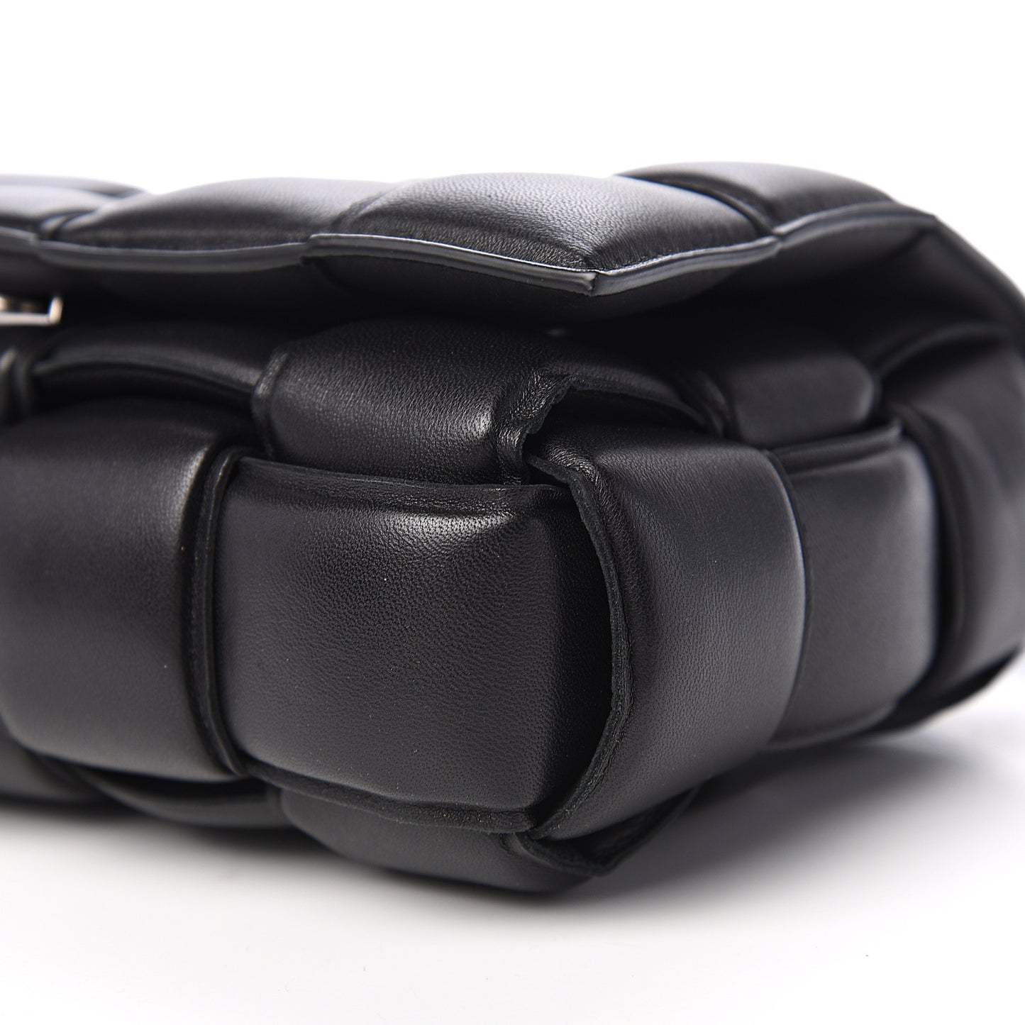 Nappa Maxi Intreccio Padded Cassette Crossbody Bag Black
