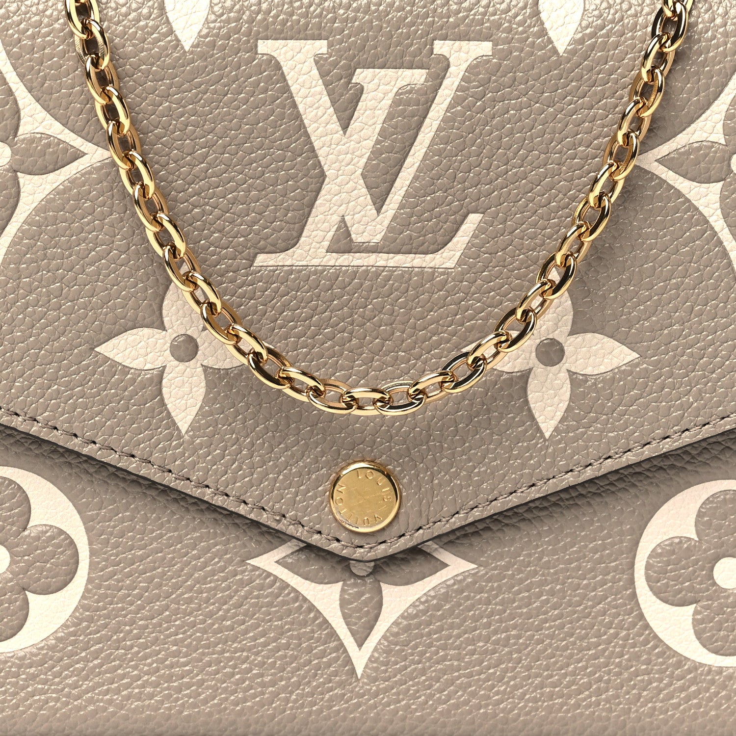 Louis Vuitton Empreinte Monogram Giant Felicie Pochette Tourterelle Creme 8 of 11