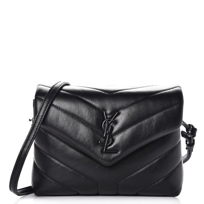 Saint Laurent Calfskin Y Quilted Monogram Toy Loulou Crossbody Bag Black 1 of 7