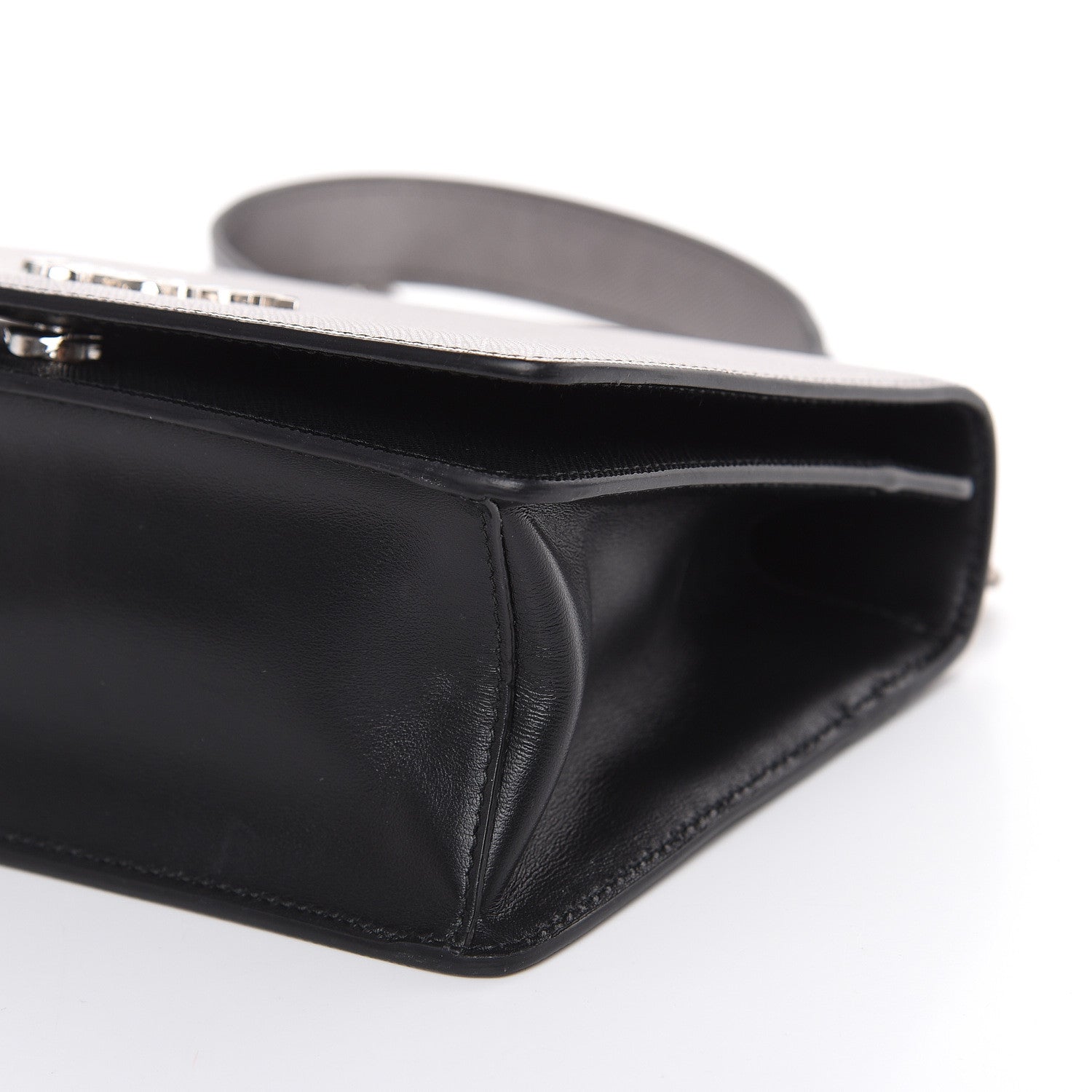 Prada Metallic Saffiano Soft Chain Shoulder Bag Silver 8 of 9