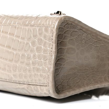 Balenciaga Calfskin Crocodile Embossed Classic Gold Hardware S City Beige Latte 9 of 9
