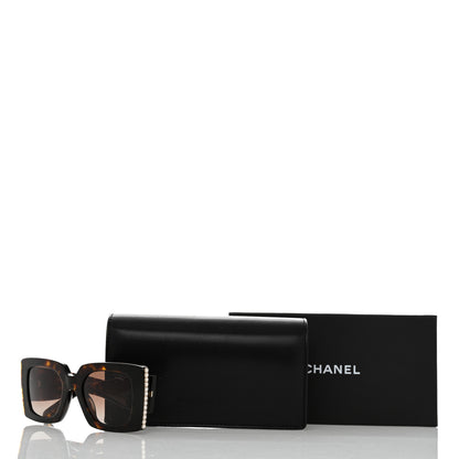 Chanel Acetate Pearl Rectangle Sunglasses 5480-H-A Tortoise 8 of 8