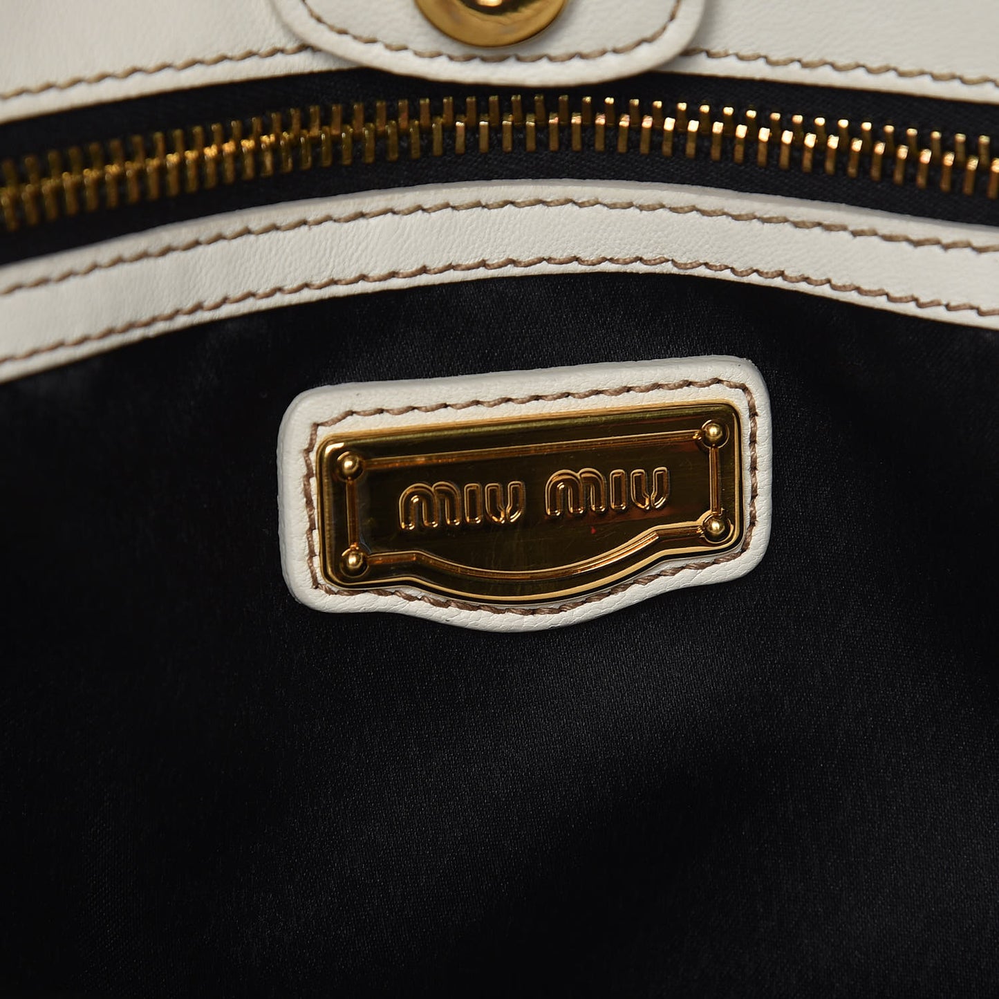 Soft Calfskin Hammered Stud Shopping Tote White