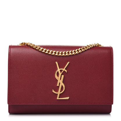 Saint Laurent Grain De Poudre Small Monogram Kate Satchel Rouge Eros 1 of 10