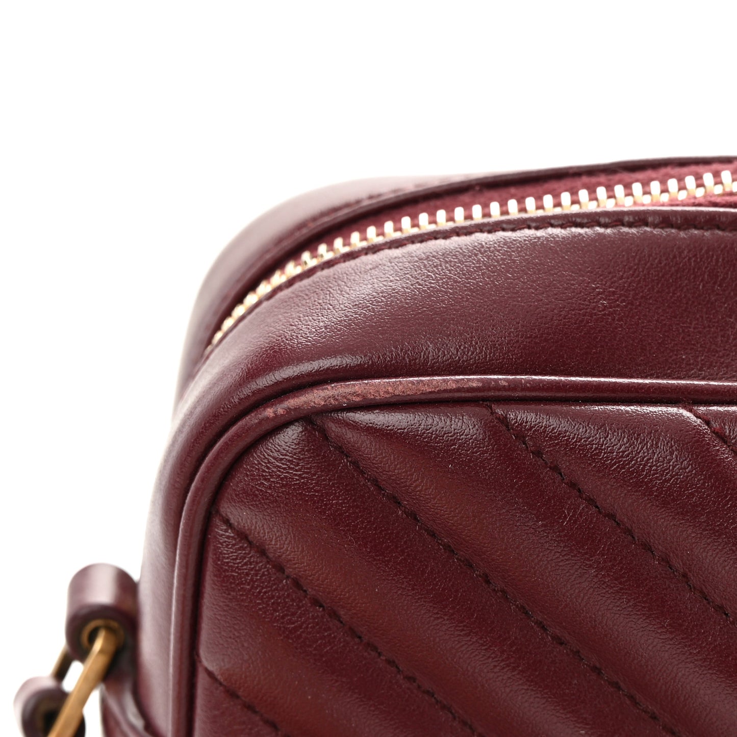 Calfskin Matelasse Monogram Lou Camera Bag Dark Legion Red