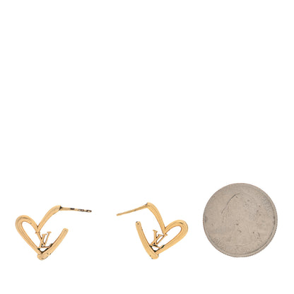 Louis Vuitton Fall In Love Heart Earrings PM Gold 2 of 5