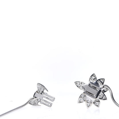 Van Cleef & Arpels 18K White Gold Diamond Small Lotus Pendant Necklace 5 of 6