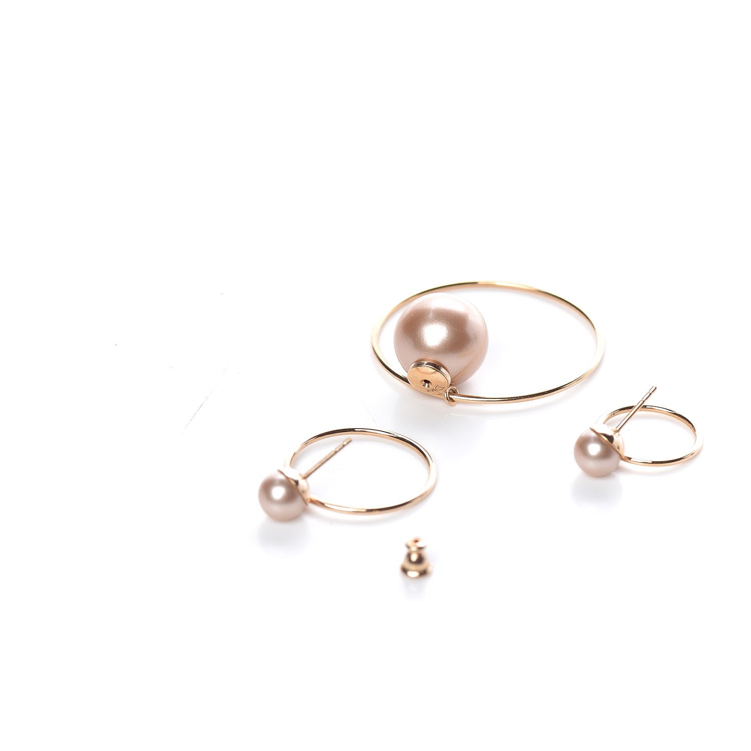 Christian Dior Pearl Mise En Dior Tribal Hoop Earrings Pink 3 of 4
